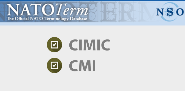 New definitions for CIMIC and for CMI