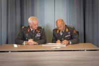 Brigadier General Jan Blacquière with Colonel Frank van Boxmeer (left to right)