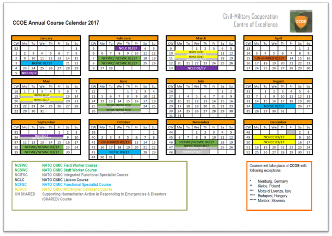 A new Annual Course Calendar for 2017