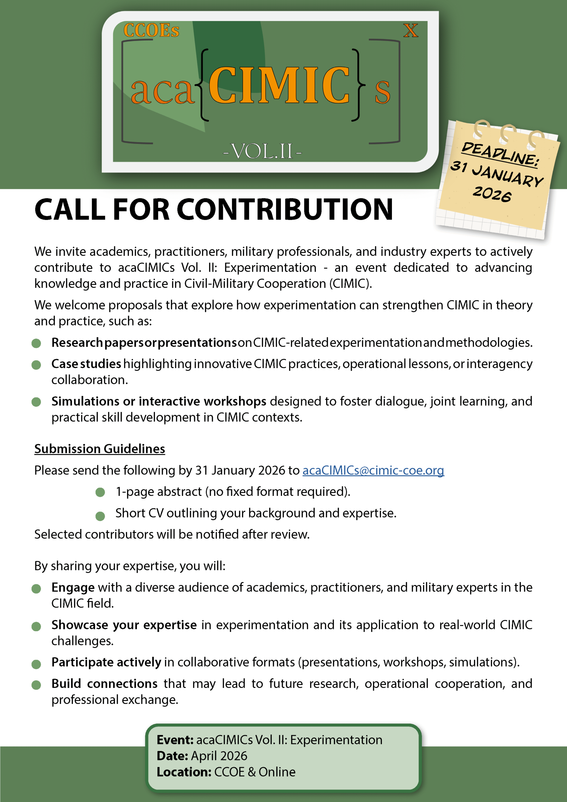 acaCIMICs Vol. II_Call for Contribution